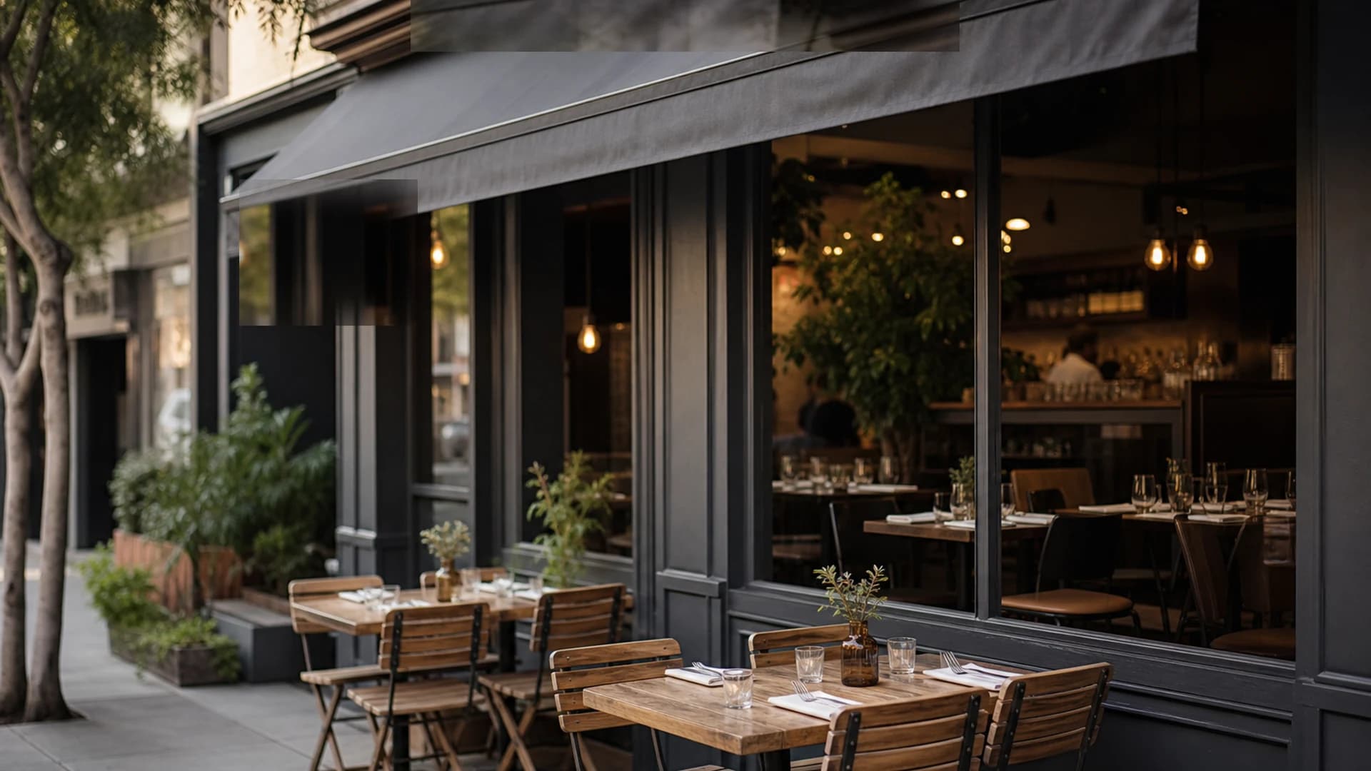 Unbranded restaurant storefront exterior representing Google Business Profile local listing work