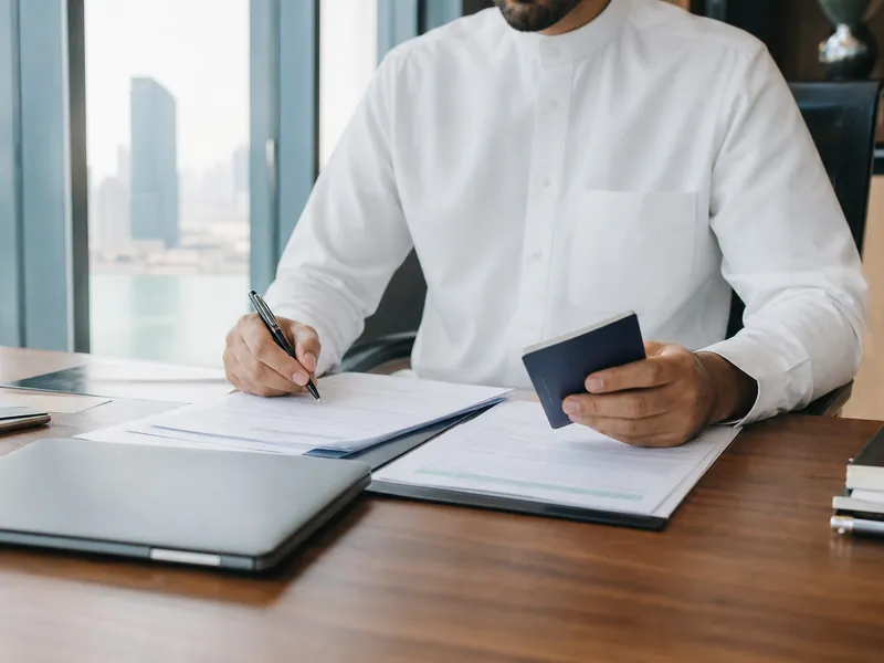Business formation desk crop for Qatar startup FAQ